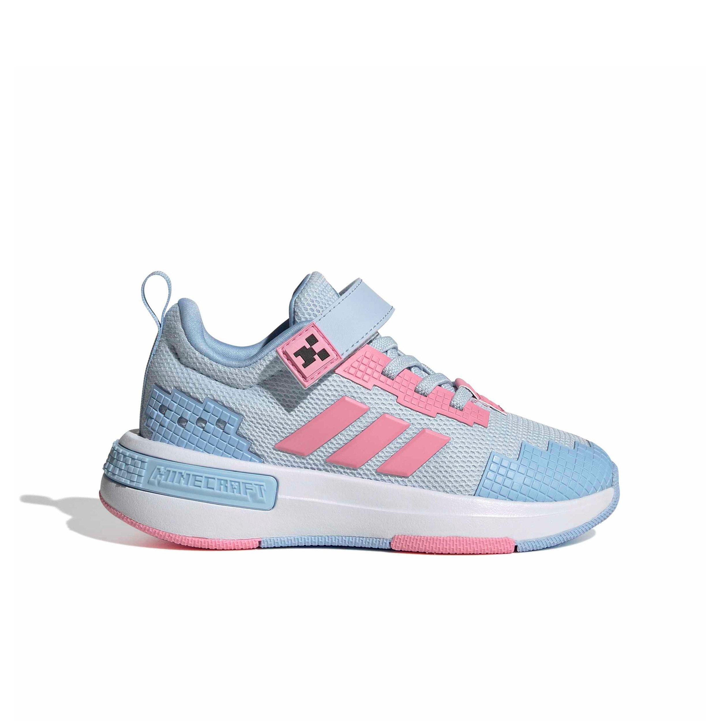adidas Minecraft Pro "Crystal Sky/Bliss Pink/Glow Blue" Preschool Girls' Shoe - SKY/PINK/BLUE